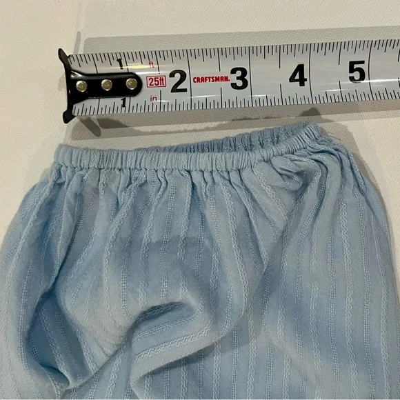 Mittoshop Boho Ruffled Hem Textured Flowy Pastel Blue Long Sleeve Dress Tie - Picture 11 of 16